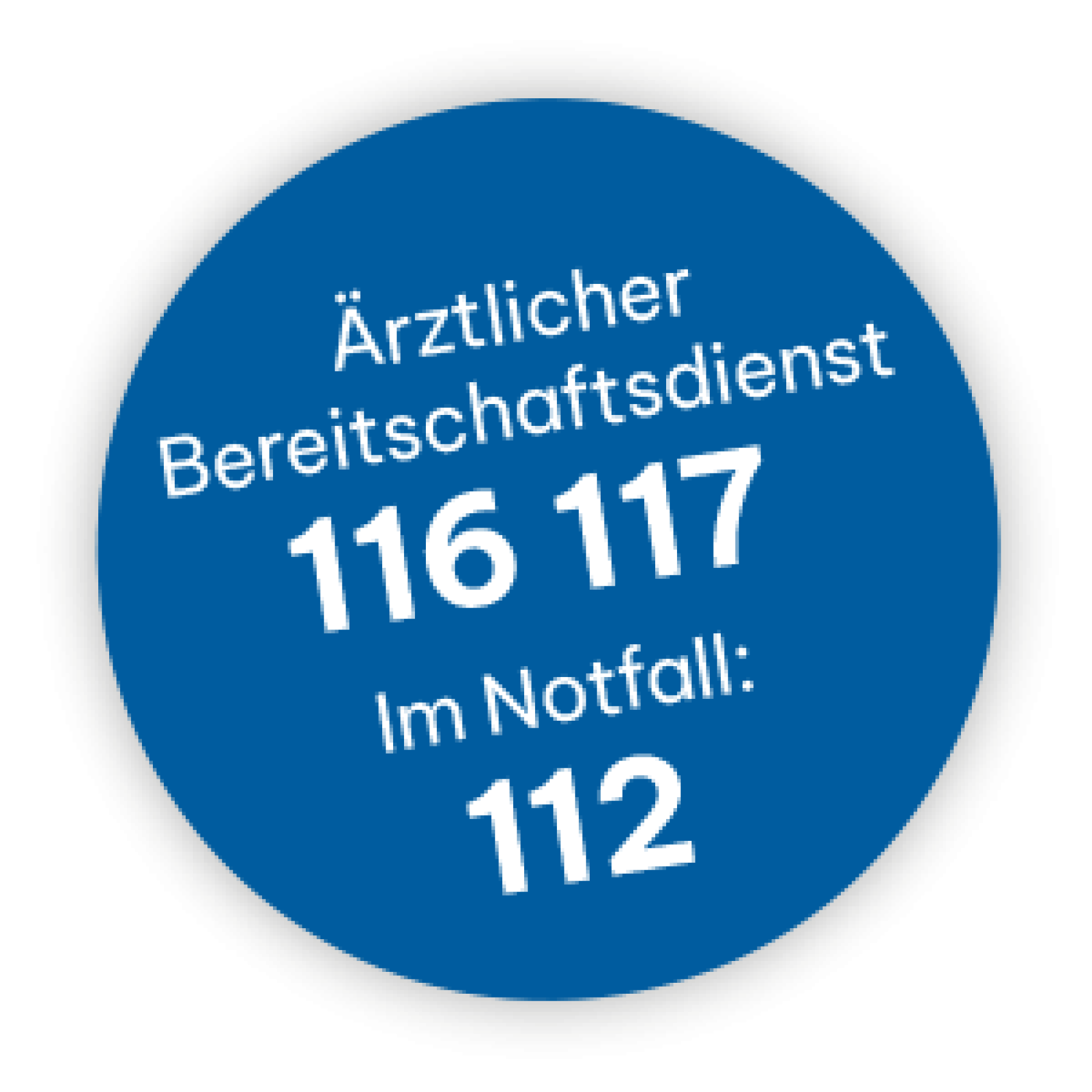 Ärztlicher Bereitschaftsdienst 116 117 – Notruf 112